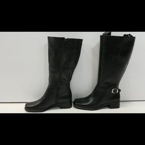 Naturalizer. Genuine Black Leather Square Toe Dress Boot